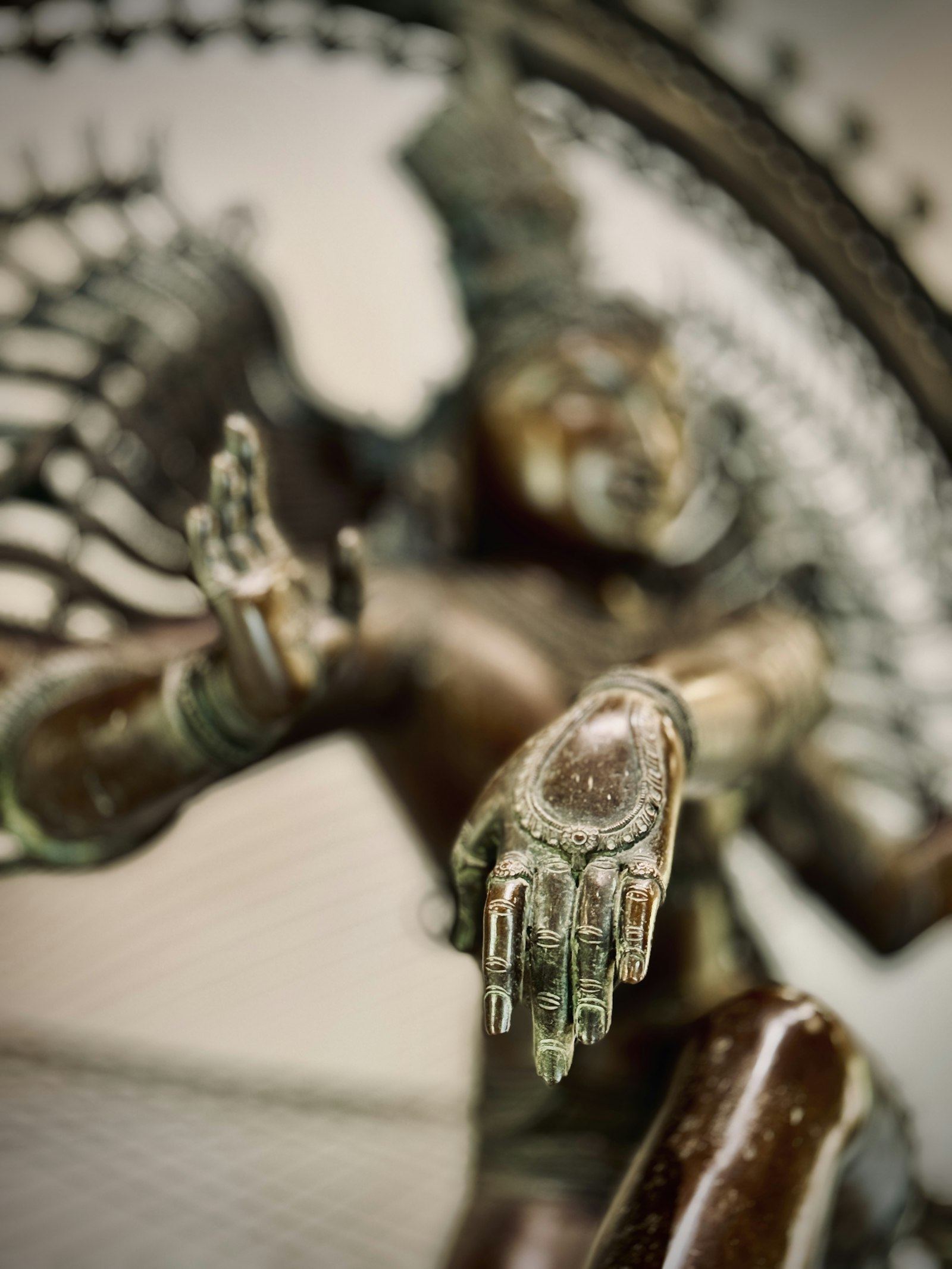 Detail of a bronze Nataraja sculpture